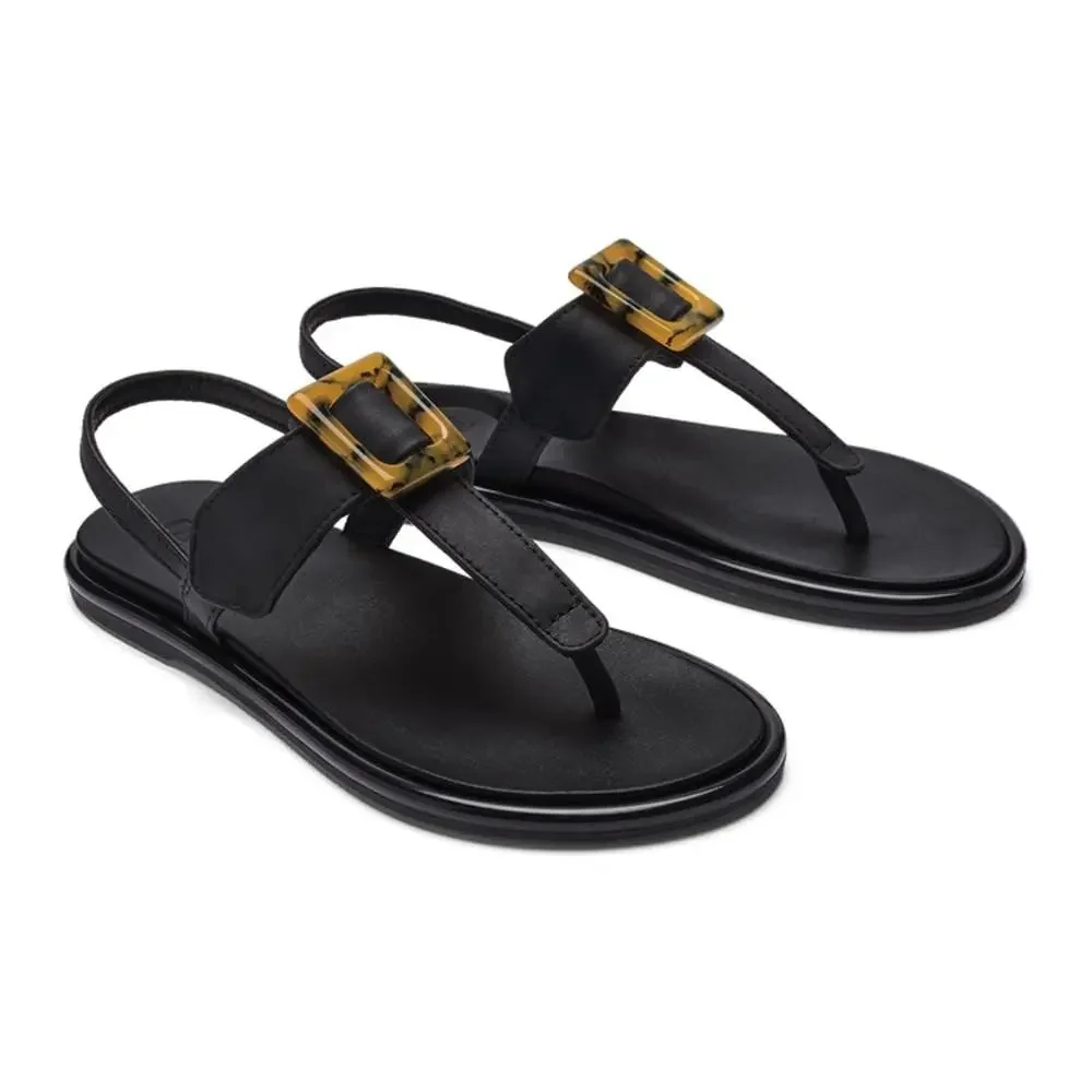OLUKAI LA I T-BAR WOMENS SANDAL 4040-BLACK-BLACK 5
